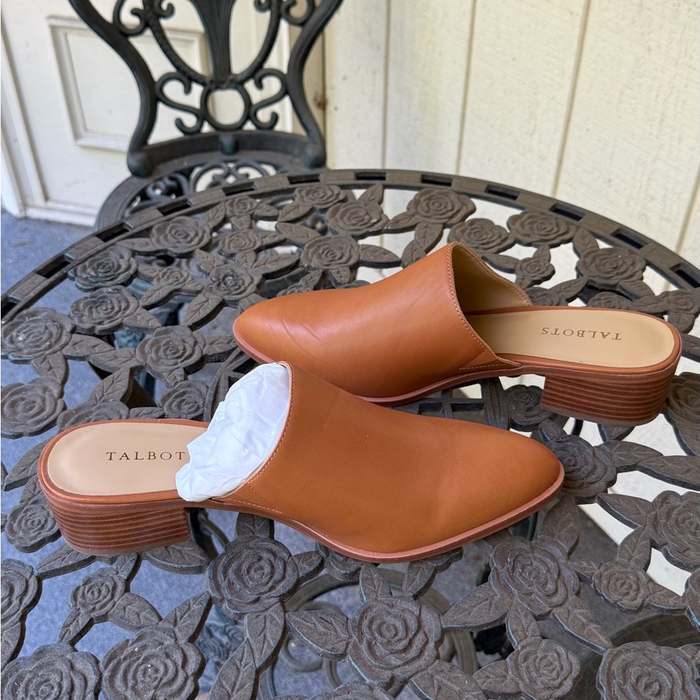 Talbots Women's Brown Leather Mules